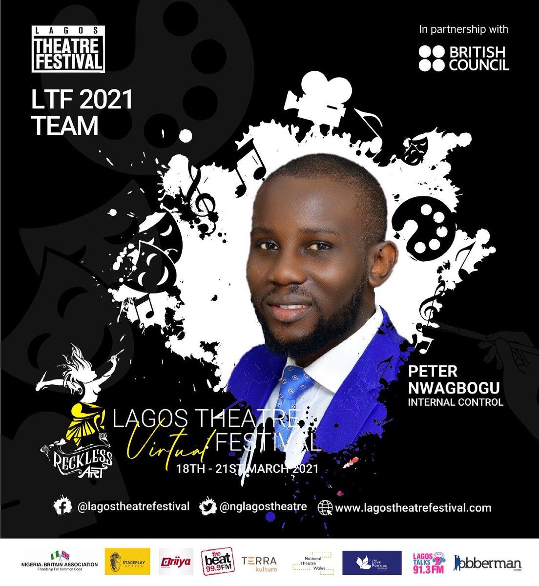 nglagostheatre's tweet photo. The #RecklessArt Team:
Internal Control Officer, Lagos Theatre Festival @nwagbogu ππΏ
Thank you for working tirelessly to ensure #LTF2021 was a successful festival.
#lagostheatrefestival2021
#lagostheatrefestival https://t.co/X9hikdy6j7