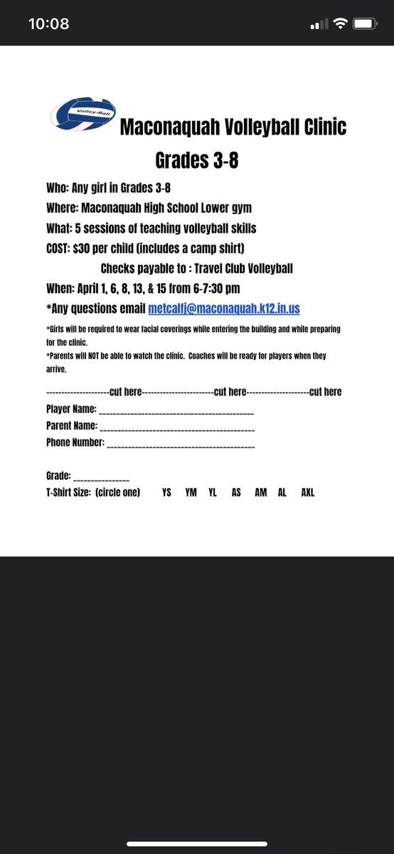 mac_vb's tweet photo. Volleyball Skills Clinic dates are set! Plan to attend now! #determinedtogetgreat https://t.co/fz4VZSjQfB
