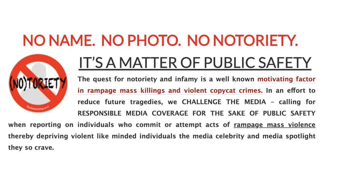Remember, as details emerge about the Boulder shooter, deny him fame. 

❌ NO NAME
❌ NO PHOTO
❌ NO NOTORIETY

#NoNotoriety