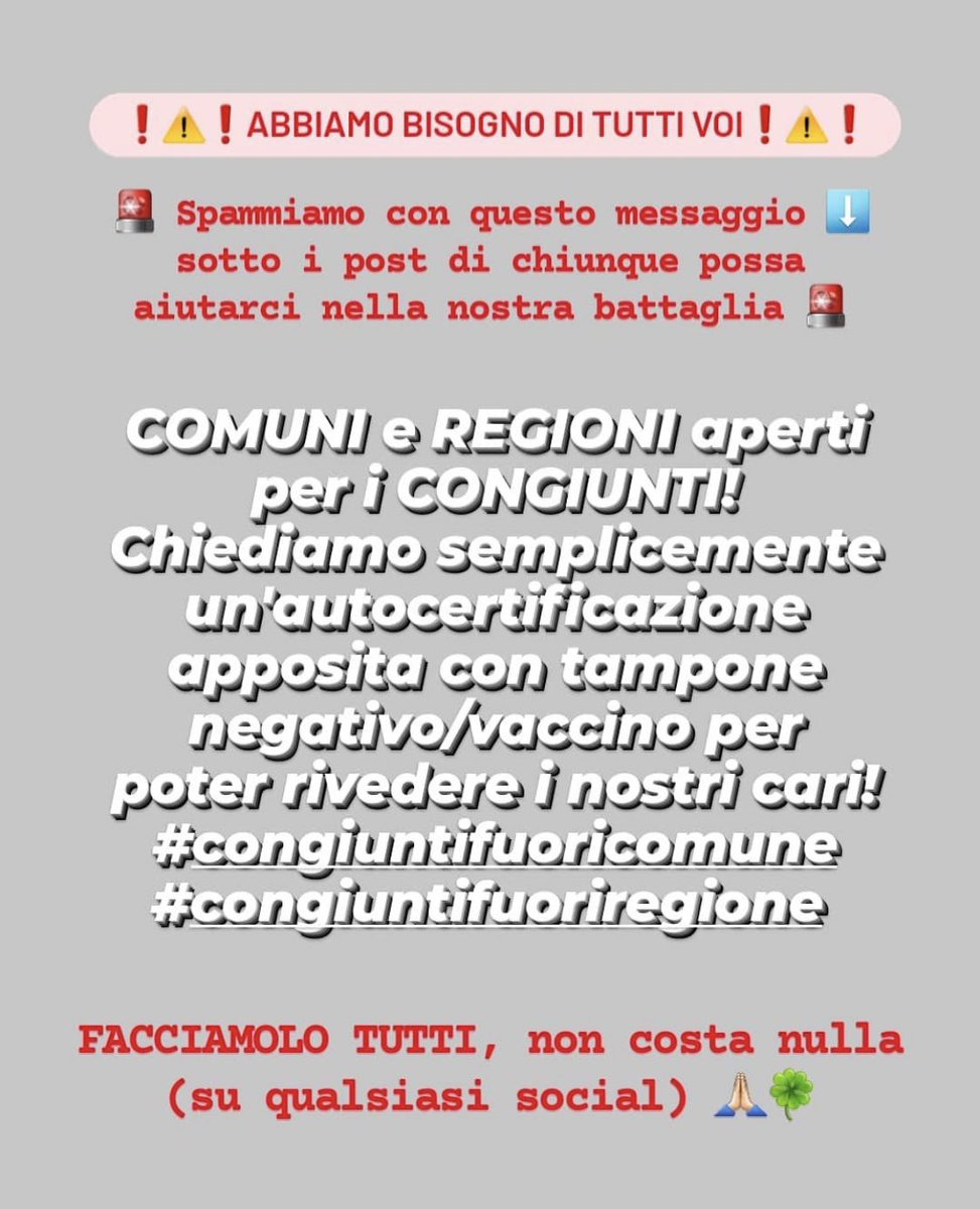 emanuelecampo6's tweet photo. Condividete!!! #congiuntifuoricomune #congiuntifuoriregione @repubblica @robersperanza @fanpage @Corriere @Prefettura_Roma @_Carabinieri_ @ilmessaggeroit @gazzettauff @Agenzia_Ansa @luigidimaio @poliziadistato @GDF https://t.co/PCXVGdfevV