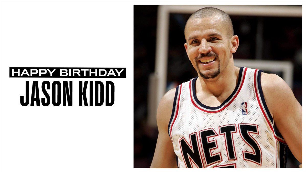 Join us in wishing a Happy 48th Birthday to 10x #NBAAllStar, 2010-11 NBA champion &amp; <a href="/Hoophall/">Basketball HOF</a> inductee, Jason Kidd! #NBABDAY