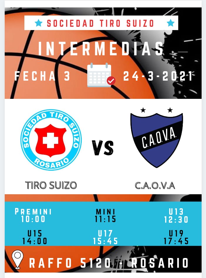 El día de mañana miércoles 23/03 recibiremos en la tira de intermedias al club CAOVA a partir de las 10Hs en el Gigante del Sur