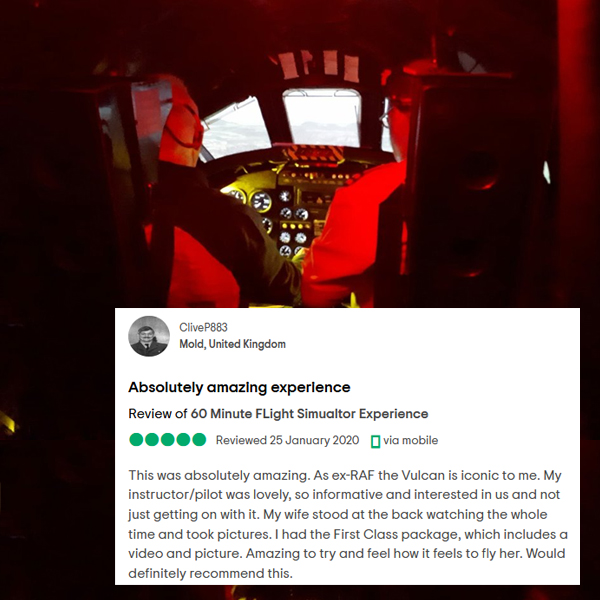 How moody is this photo? The World's ONLY flight simulator experience of the cold war strategic bomber ... the Arvo Vulcan Bomber is a sight to behold. This review was from January last year. Here's to getting more people into the cockpit when we can!