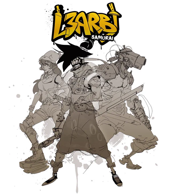 Time flies, already 5 years since I started working on this concept idea and world, and still super passionate to build more story and characters ?? #l3arbisamurai #comics #animeseries 