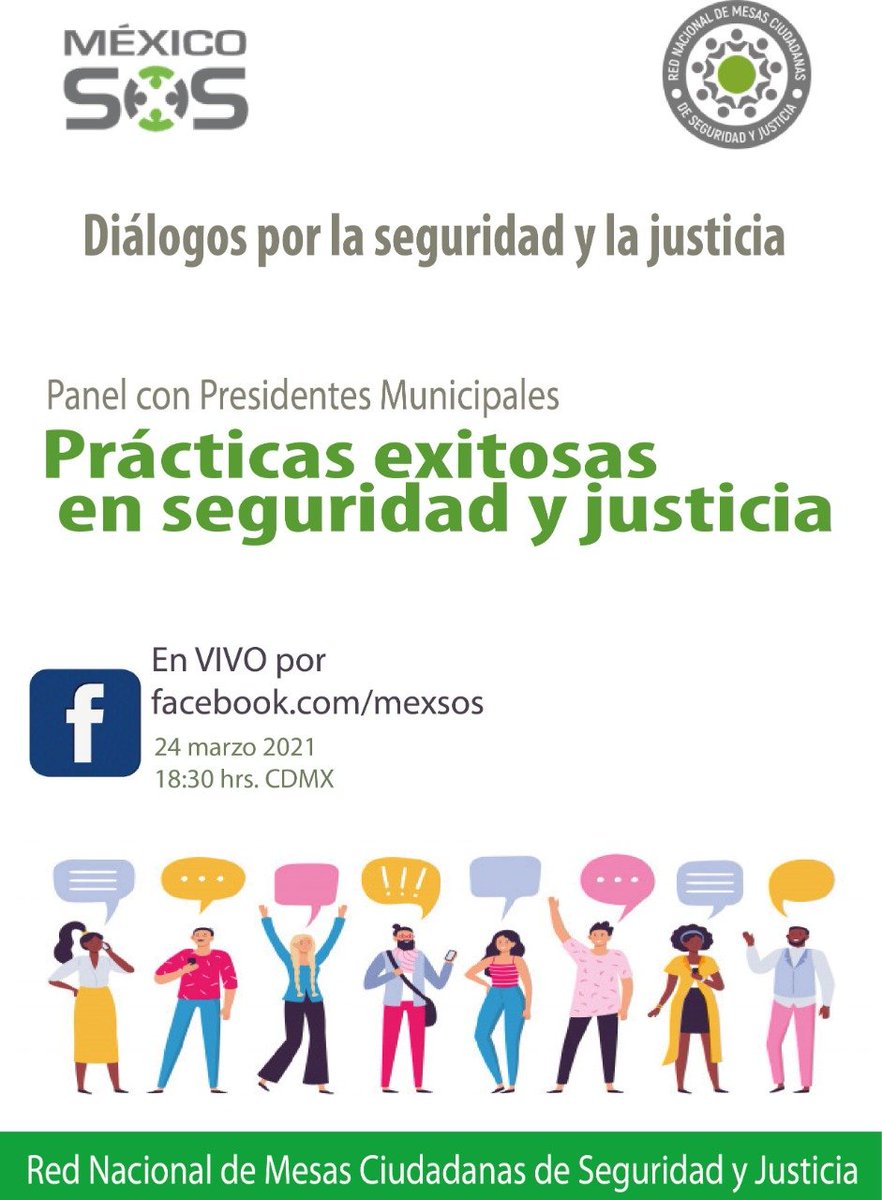 MEXICOSOS's tweet photo. Los invitamos
"Prácticas exitosas en seguridad y Justicia"
24 de marzo 2021
https://t.co/RPJMLofmpp
#Seguridad #Justicia #MCSJ #MXSOS https://t.co/uSeVotjRpb