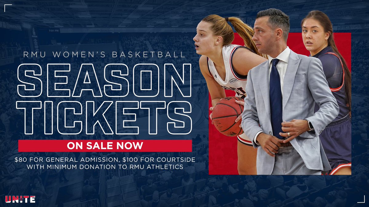 RMUWBasketball's tweet photo. 🎟 GET YOUR TICKETS HERE! 🎟

Season tickets are on sale now!  Be sure to secure yours today and have a front row seat to all the action inside the UPMC Events Center❕

Need help? Give us a call! 

☎️ 4️⃣1️⃣2️⃣-3️⃣9️⃣7️⃣-4️⃣9️⃣4️⃣9️⃣

#RMUnite | 🔵🏀🔴 | #HoopTownship https://t.co/CBWDlar0cv