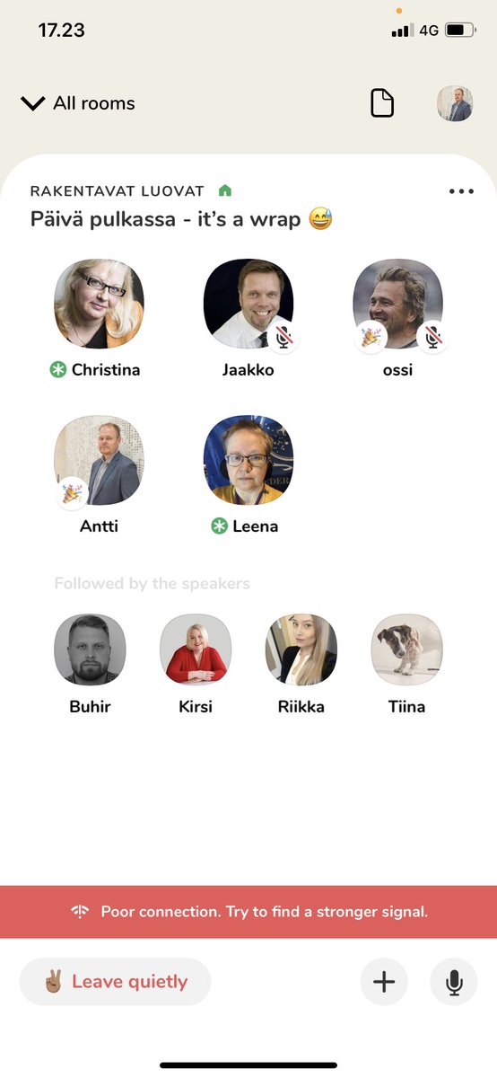 If it’s your first time at Clubhouse, you have to talk. Thanks for invite ⁦⁦<a href="/apoikola/">Antti Poikola</a>⁩ ⁦<a href="/kittikatti/">Christina Forsgård</a>⁩