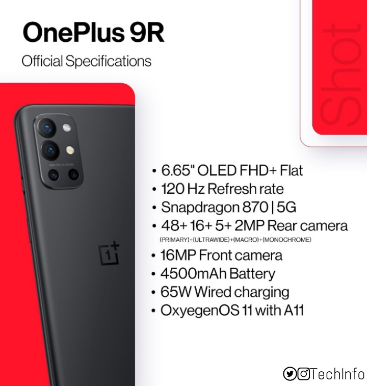 Techinfo2003's tweet image. Oneplus 9 series has being launched today 
Check the specifications