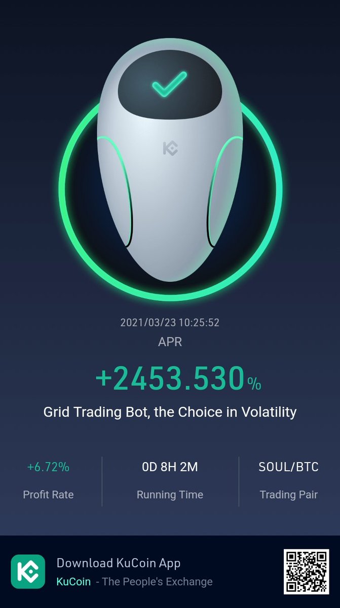 SinnaMan612's tweet photo. Boom #cryptocurrency #KuCoin #tradingbot $btc $soul https://t.co/c9VMjpWIg8