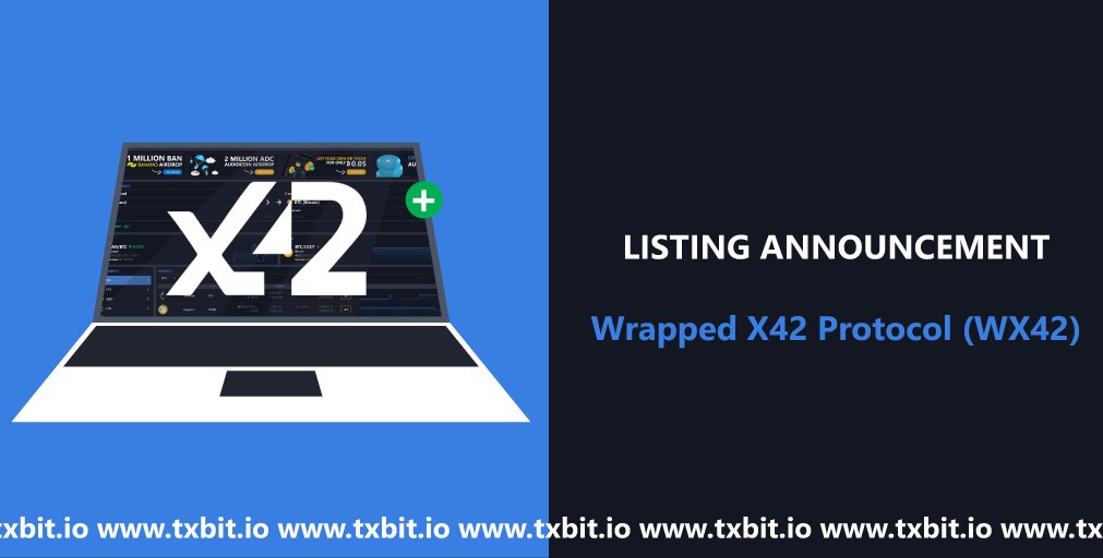 txbit_io's tweet photo. ๐ข Listing announcement Wrapped x42 Protocol (#WX42) ๐ข
X42 can now be converted to WX42
https://t.co/Y6BNiSeyzO
WX42 is a #wrapped #ERC20 version of the native X42 coin
#x42protocol #crypto #cryptotrading #altcoinseason #trading #blockchain #altcoinnews https://t.co/MFfMNT7iZA