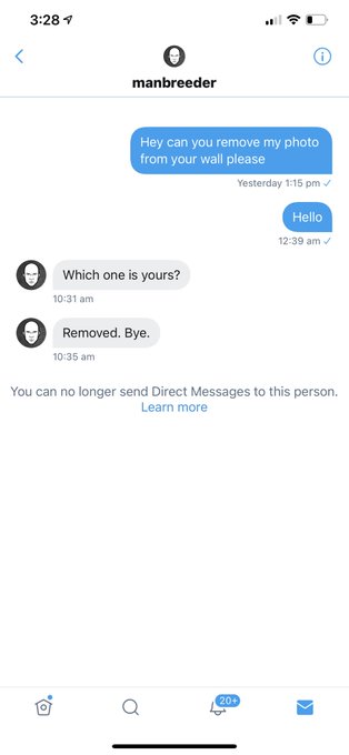 Posts a photo of me on his page with out tagging me or without me agreeing... I asked nicely could you