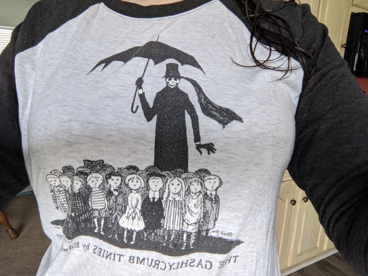 One of my favorite shirts. Totally okay to pick up my kids from school wearing it, right? 💀 #edwardgorey #gashlycrumbtinies #art