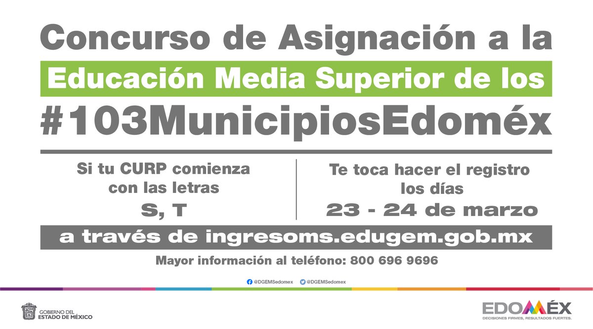 DGEMSedomex's tweet photo. #QueNoSeTePase | Si tu CURP comienza con la letra R, hoy es el último día para  realizar tu registro en los #103MunicipiosEdoméx.

Si comienza con las letras S, T, puedes realizarlo hoy y mañana. 

Visita: https://t.co/uBPJvUnxDy

@geramonro05 @israeljeronimol @jorgegalileocv https://t.co/SjgMAtFpwJ