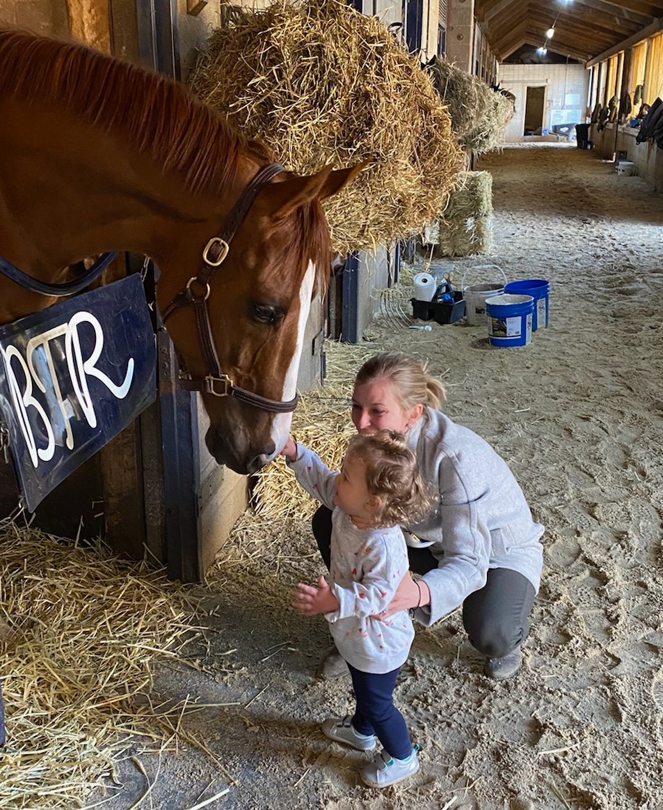 MarylandTB's tweet photo. This is what it's all about 😍 We adore this photo of trainer @MrsRussell26 and her daughter Edy celebrating with Whereshetoldmetogo following his win in the #NotForLove S at @LaurelPark! Truly a family affair, Brittany's husband @SheldonRussell1 guided the #MDBred to victory. https://t.co/GXe06FT7cO
