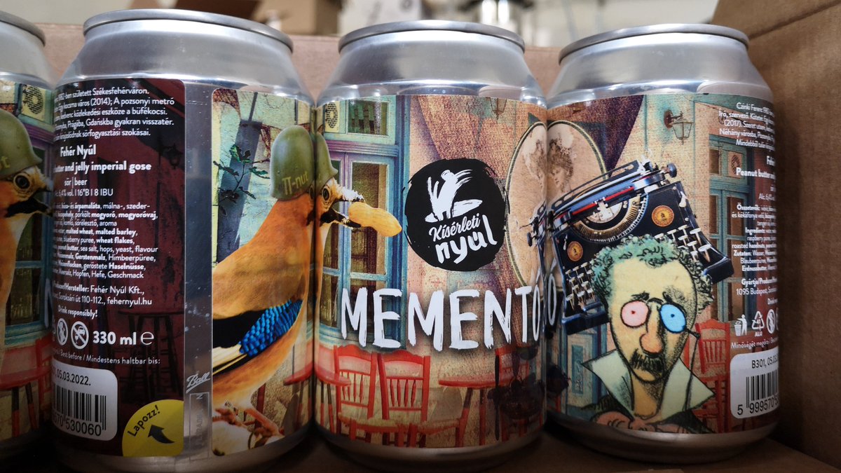 Our brand new "Kísérleti Nyúl" (🇭🇺 word for labrat) beer is based upon the great American snack, the PB&amp;J sandwich. An "imperial" #gose with 3 wild fruits, roasted peanuts and peanutbutter. Mementó is avaible in stores around Hungary from Wednesday, and in our webshop too!