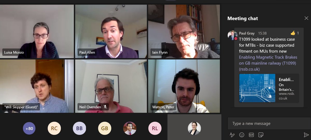 giulialorenzini's tweet photo. Very lively #rssbADHERE discussions chaired by our own @LDCmoisio with all of our speakers (some off screen!) and lots of interesting questions - definitely still a lot to be discussed around #DVRS, and lots of potential to be explored from new tech... @RSSB_rail #RSSBresearch https://t.co/QaBLxMCk2b