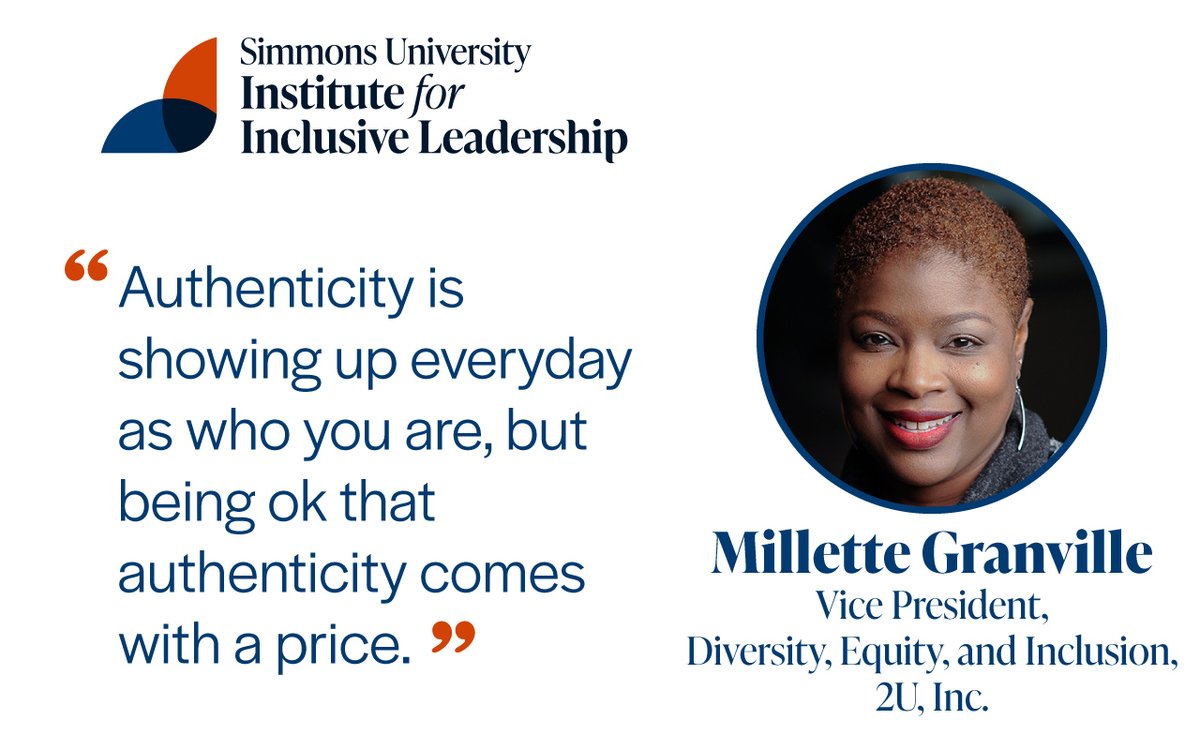 SimmonsLeads's tweet photo. What does it mean to be authentic? Vice President of Diversity, Equity, and Inclusion at @2Uinc Millette Granville notes that authenticity can be a challenge. #SLCBoston https://t.co/zW2bwGGWdC