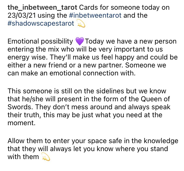 InbetweenTarot's tweet photo. #tarot cards for someone today using the #inbetweentarot and #shadowscapes decks 💫
💜#tarotcommunity 💜 https://t.co/fZqDu9xi8T
