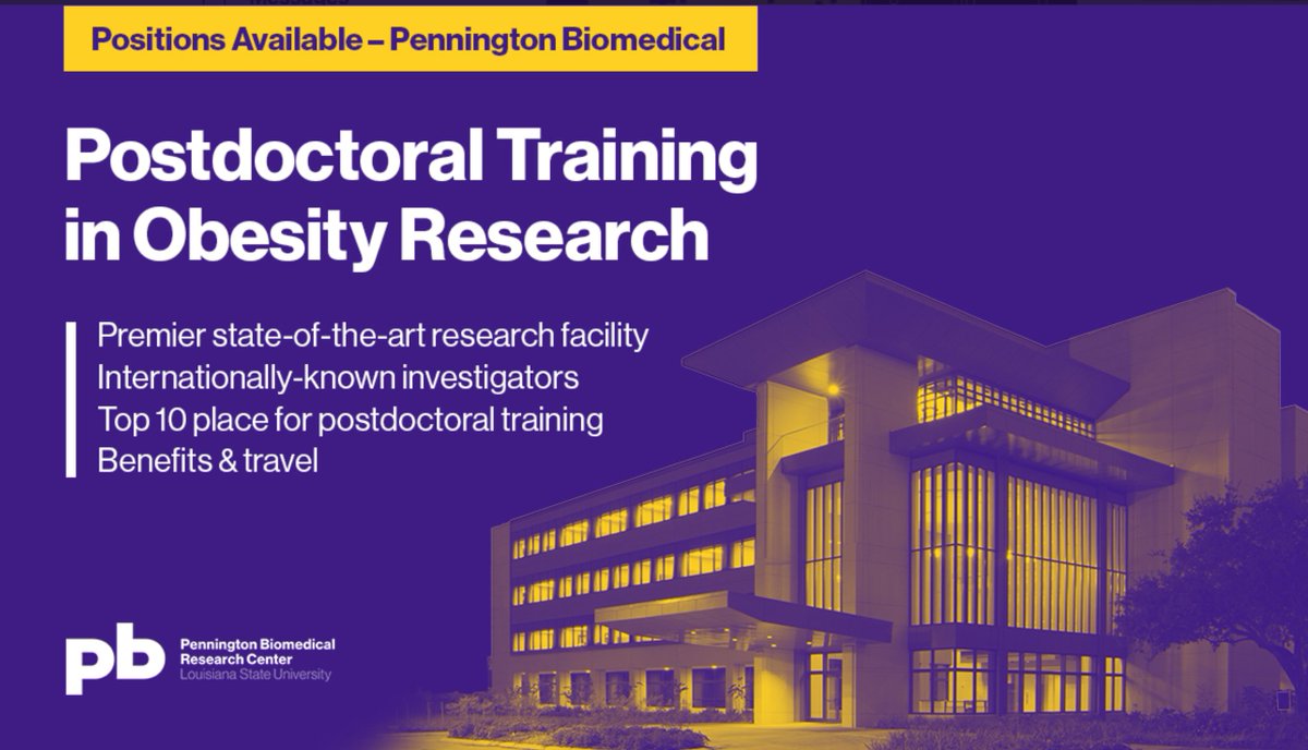 Vance L. Albaugh, MD, PhD, DABOM, DABS-FPMBS (@metabolic_knife) on Twitter photo Interested in working to cure #obesity and #diabetes ?
Joint our multidisciplinary translational #metabolism research team <a href="/PBRCNews/">Pennington Biomedical Research Center</a> -We are actively recruiting research fellows - great environment, great colleagues, great opportunity!
#AcademicTwitter #AcademicJobs #postdoc Interested in working to cure #obesity and #diabetes ?
Joint our multidisciplinary translational #metabolism research team <a href="/PBRCNews/">Pennington Biomedical Research Center</a> -We are actively recruiting research fellows - great environment, great colleagues, great opportunity!
#AcademicTwitter #AcademicJobs #postdoc