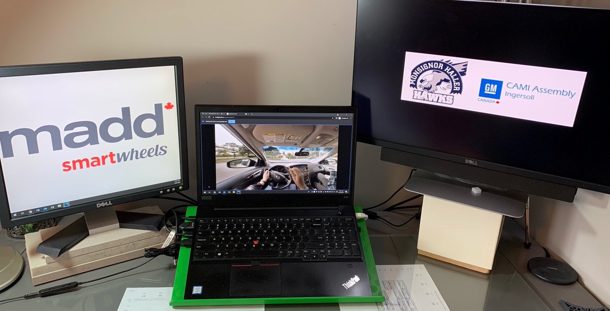 maddcanada's tweet photo. The #SmartWheels program is being presented virtually today to the students in grades 4-6 of @MonsignorHaller in Kitchener, ON. A special thanks to @GMCanada & CAMI Assembly for making today’s presentations possible with their program support. #TeamGMCares #SmartChoiceGeneration https://t.co/bGpeUIogcY