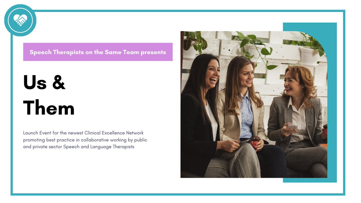 SLTsSameTeam's tweet image. Join us for the launch event!!  Be part of the newest Clinical Excellence Network promoting best practice in collaborative working by public and private sector Speech and Language Therapists 
@RCSLT eventbrite.co.uk/e/us-them-tick…
