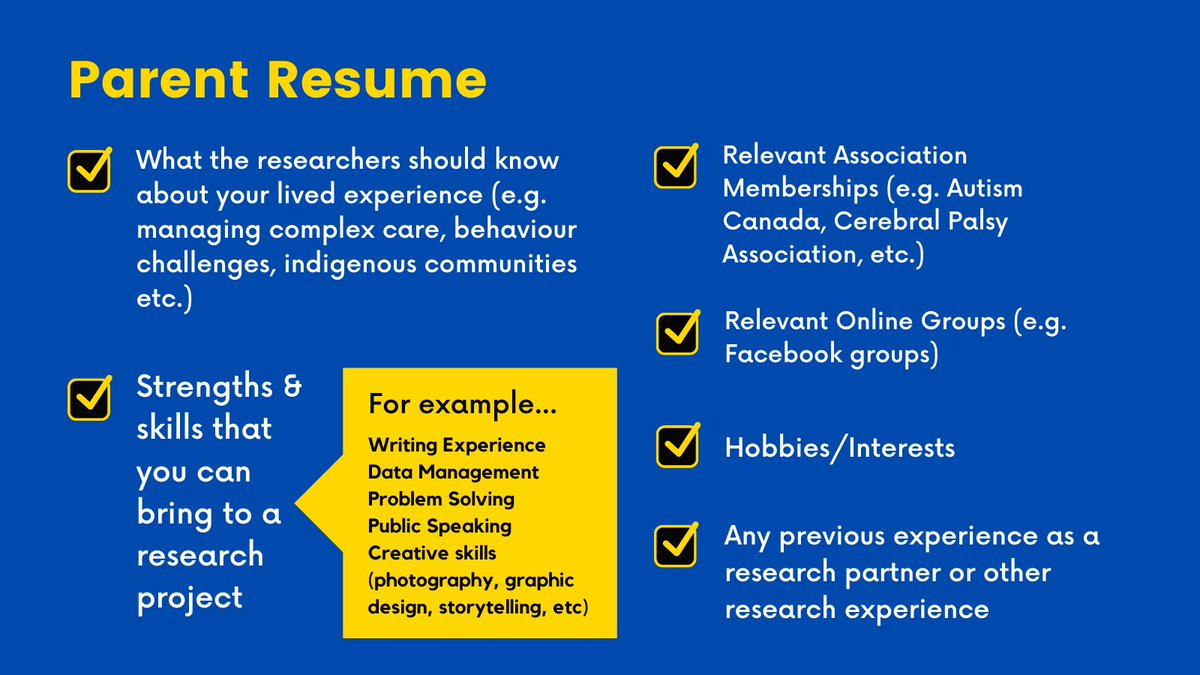 FER_InAction's tweet photo. #Parents are invaluable stakeholders to research teams; their lived experiences are extensive as they navigate #healthcare alongside community, #disability + family connections. The resume can help identify parents’ strengths &amp; potential role on a research team [3/4] https://t.co/pisAp9HH4p