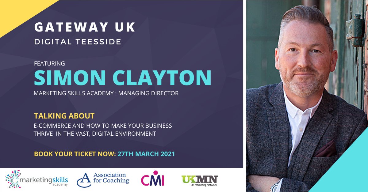 GatewayUK2's tweet photo. Want to optimise your business digitally?

Then join @SiClayton, Managing Director of the Marketing Skills Academy, at 11:00 on the 27th March and learn how you can make your digital business a success.

🎟️ Get your FREE ticket today: https://t.co/iuZ76afrK9 https://t.co/dyu2cq7peJ