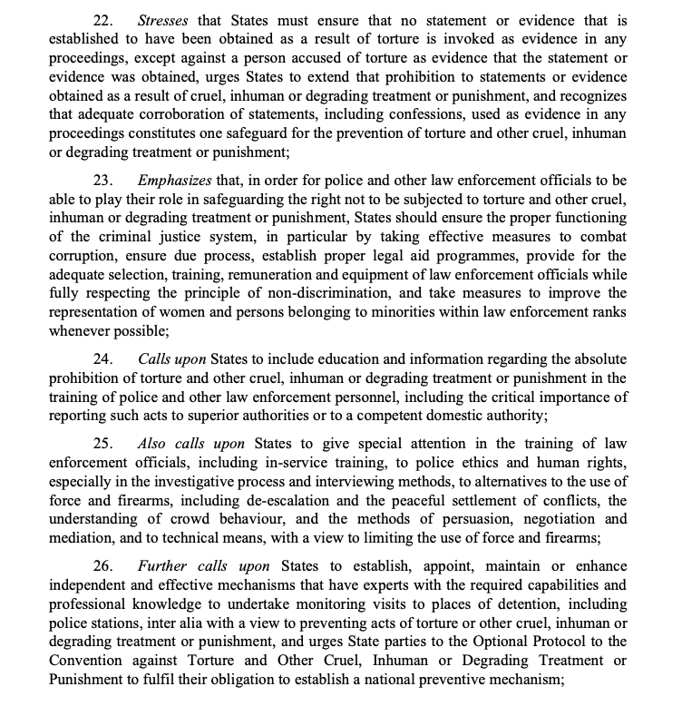 URGthinktank's tweet photo. If adopted, res. #L27 would call upon States to include in education & info regarding the absolute prohibition of torture in the training of police & other law enforcement officers #HCR46 https://t.co/xwtL6OsAbg