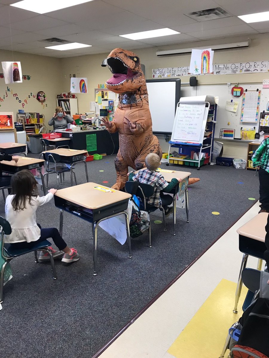 Students at Philipsburg Elementary School celebrated a dinosaur theme day.
