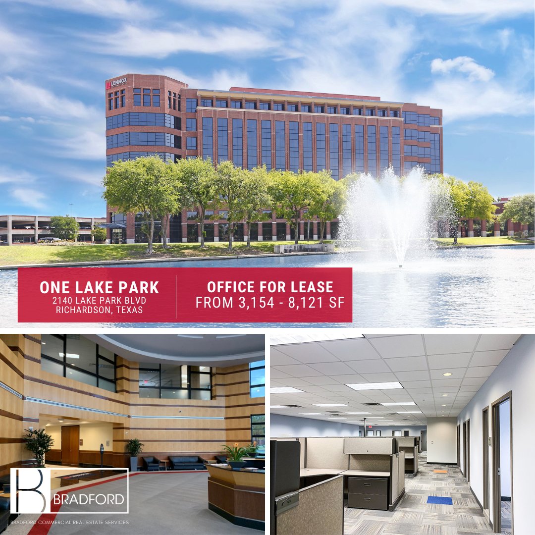 BradfordCRE's tweet photo. One Lake Park is located in Richardson Telecom corridor with a campus like setting featuring office suites overlooking an adjacent lake and walking trails. https://t.co/c0lj78tBDJ #bradfordcre #officeforlease #dfwcommercialrealestate #cre #classaoffice #onelakepark https://t.co/98uOjewS39