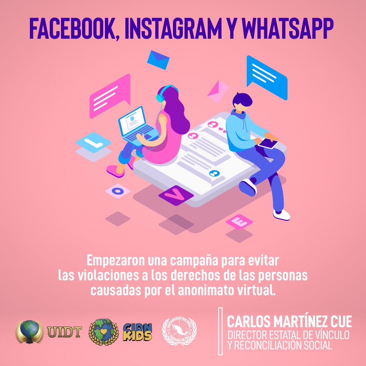 cmartinezcue's tweet photo. Las redes sociales son el espacio cotidiano de convivencia, por lo que el lanzamiento de una política de derechos humanos de Facebook, es importante para la protección de los mismos. #UIDT #UNFP #CIDN. https://t.co/cGi6orrTWr