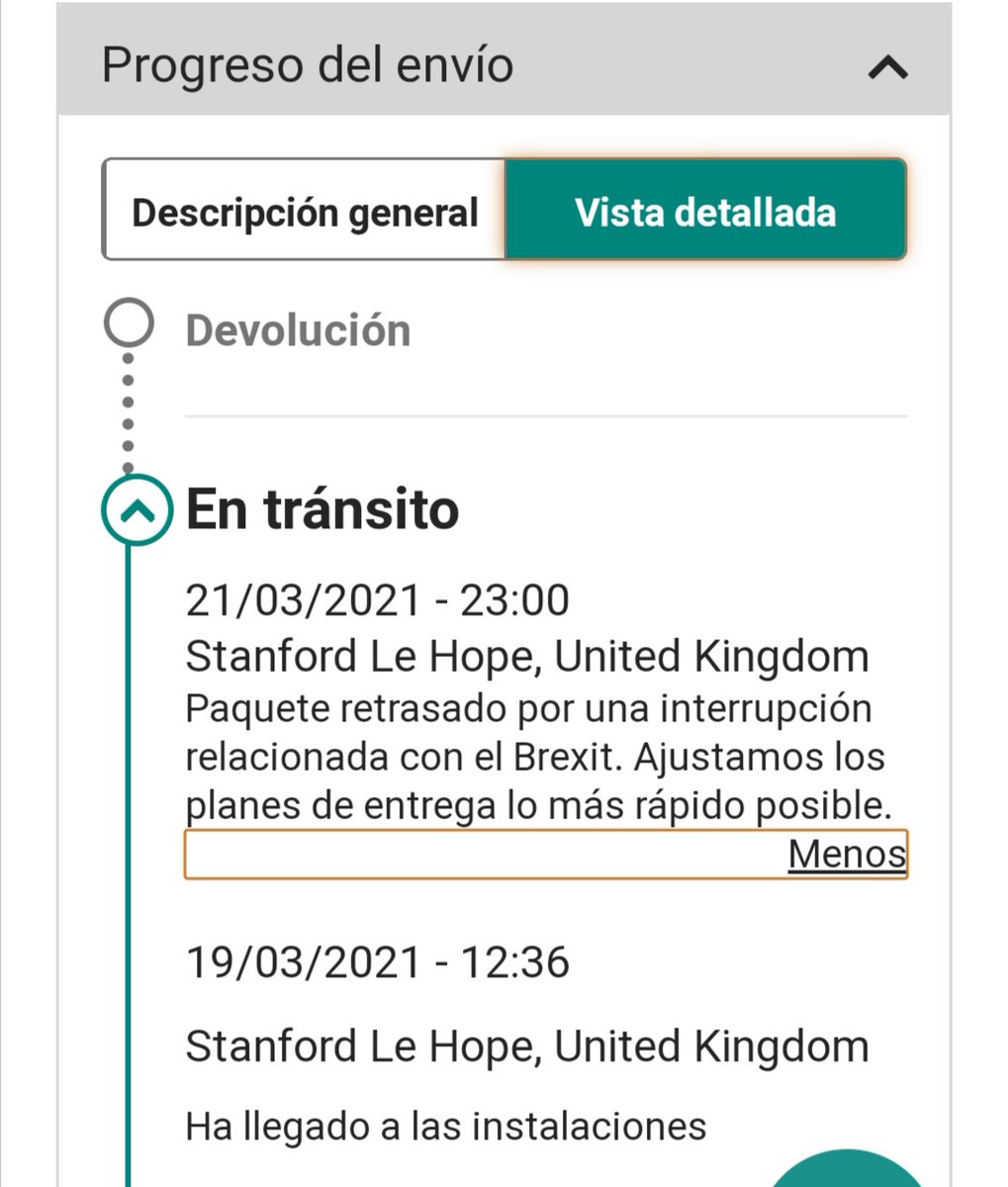 feelflowdesign's tweet photo. @UPS_ES @UPS Después de MÁS DE 2 MESES el envío llega a Reino Unido. Ahora pone que la entrega se retrasa todavía más por el brexit. Pero sigue poniendo DEVOLUCIÓN, a pesar de que he llamado para que, ya que está alli, no lo devuelvan y lo entreguen... https://t.co/x2yQ11ITln