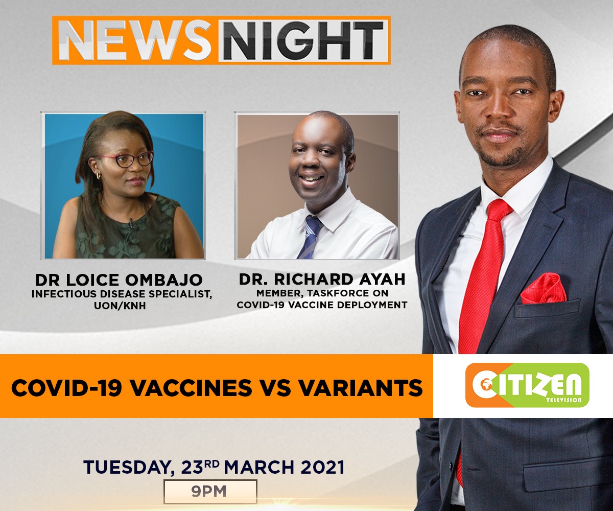 WaihigaMwaura's tweet photo. The latest Covid-19 surge is deadlier yielding a positivity rate of 22.1% whilst  25 have succumbed as the death-toll hits 2,048. Drs @LoiceOmbajo &amp; @RichardAyah will answer your questions as we discuss variants &amp; the vaccine on #Newsnight on @CitizenTvKenya tonight https://t.co/SvHGysj2iP