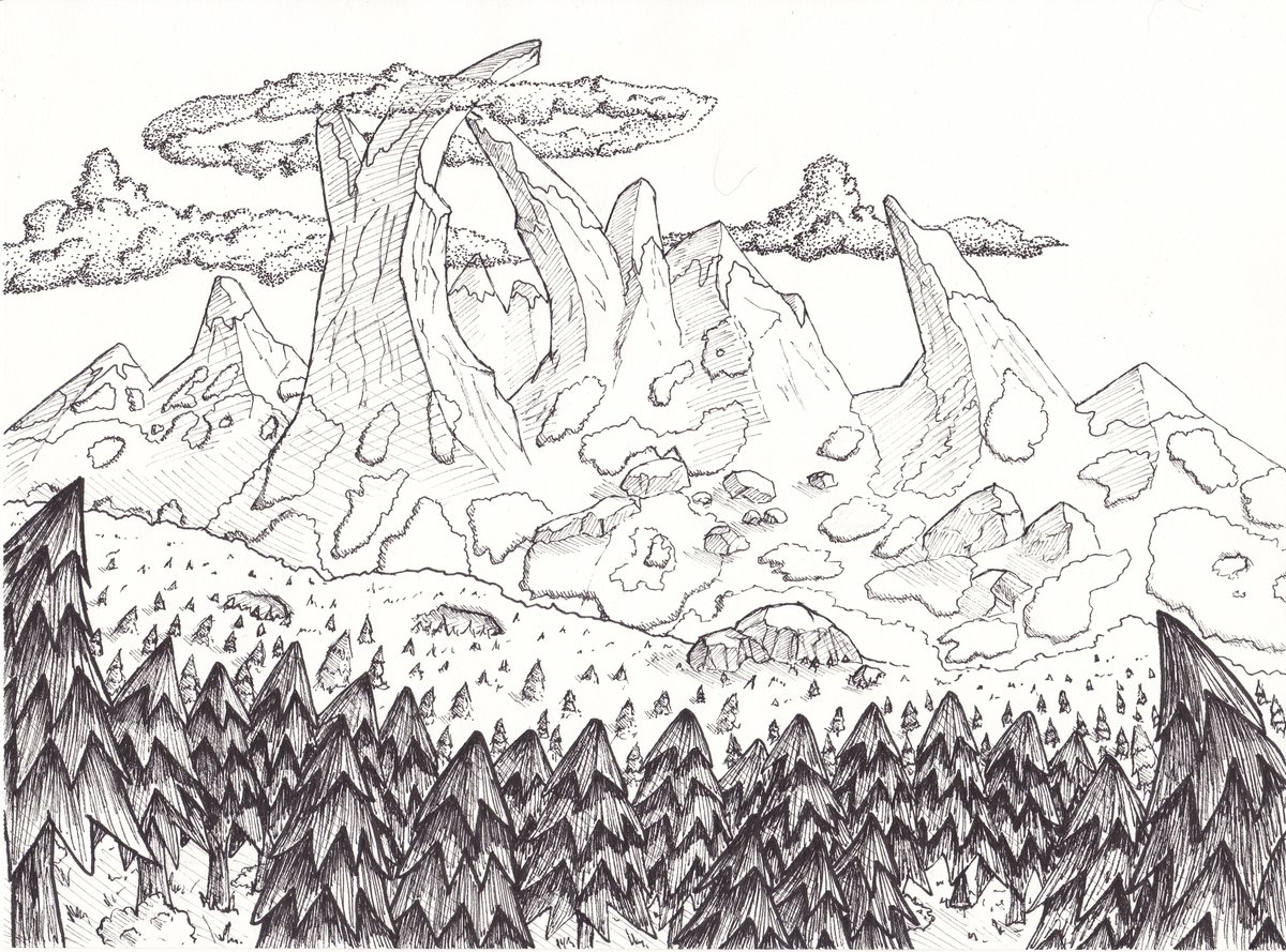 SolenneMarty's tweet photo. Illustration montagne. J’aime imaginer des histoires. Cette chaîne de montagnes occupe une place importante dedans.

#krita #digitalsketching #onirique #2dconceptart #imaginationart #fantasy #illustration  #dessiner_drawing #dessinspontané #dessinmontagne #drawingmountains https://t.co/6h6z6DM1yu
