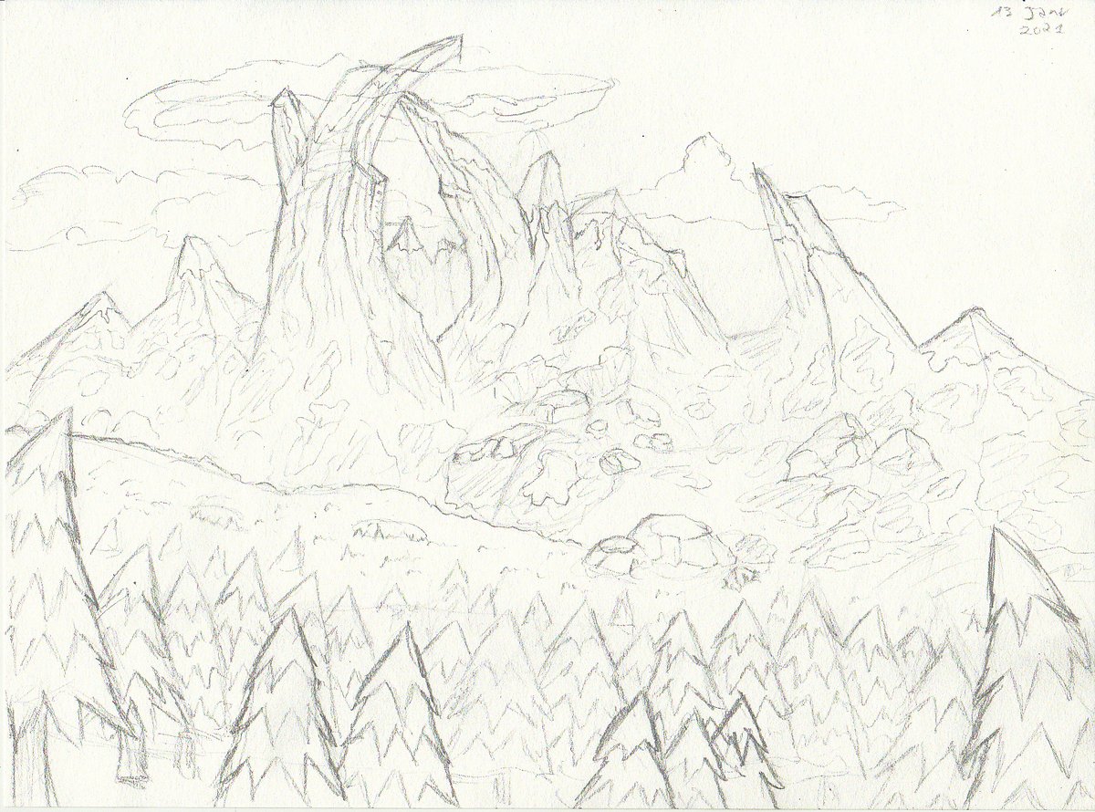 SolenneMarty's tweet photo. Illustration montagne. J’aime imaginer des histoires. Cette chaîne de montagnes occupe une place importante dedans.

#krita #digitalsketching #onirique #2dconceptart #imaginationart #fantasy #illustration  #dessiner_drawing #dessinspontané #dessinmontagne #drawingmountains https://t.co/6h6z6DM1yu