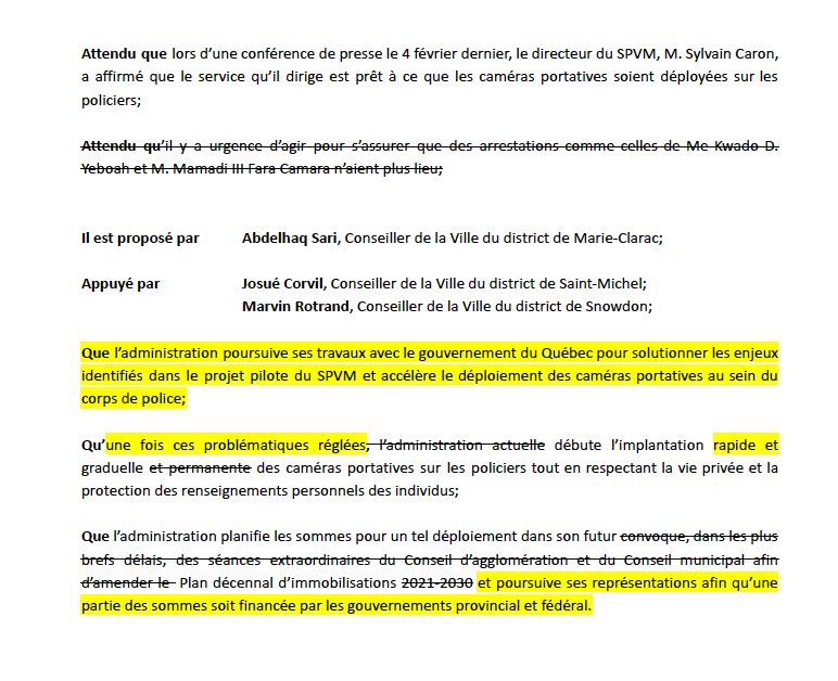 EnsembleMtl's tweet photo. Projet Montréal a complètement dénaturé notre motion sur les caméras portatives. Nous ne pouvons pas endosser les changements alors qu'ils ne remplissent plus les objectifs visés. L'admin vient de se prêter à un exercice de relation publique pour s'approprier la motion. #polmtl https://t.co/ffQW7XrxtP