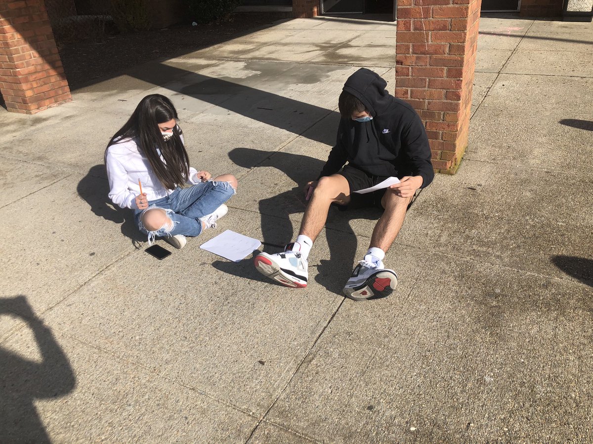 Took advantage of the nice day to do some math outside. The students were so happy to get a change of scenery and some even used sidewalk chalk to complete their work! Super fun yet productive day today😊 <a href="/ggregorychs/">Grace Gregory</a>