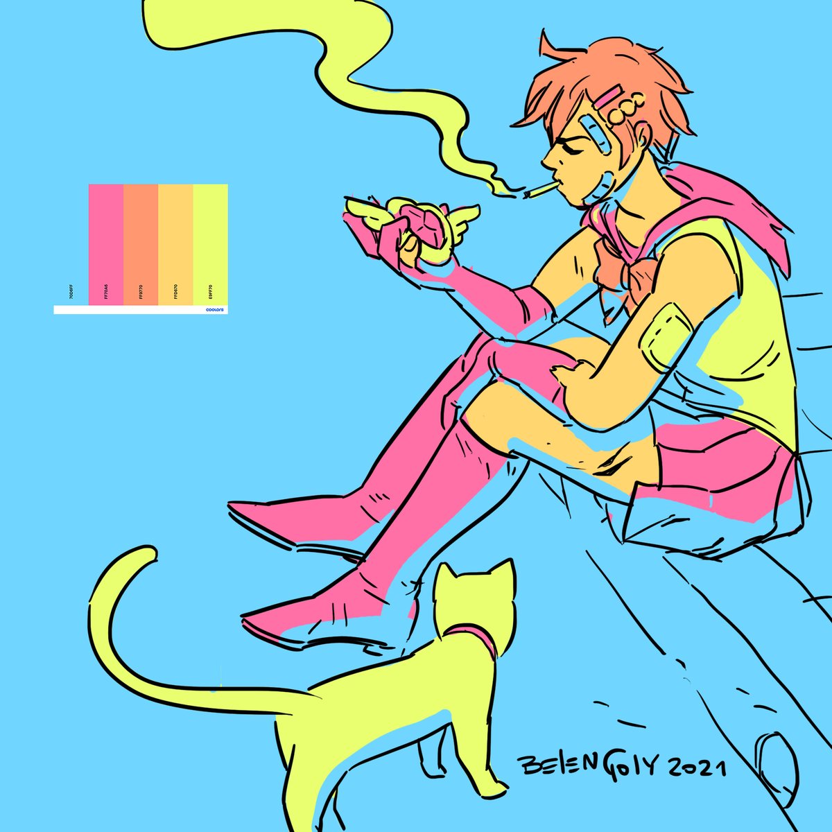 belengoly's tweet photo. #magicalgirl #madokamagica #break #pallettechallenge #neon #digitalart #digitalartist https://t.co/dtLCd5X9SG