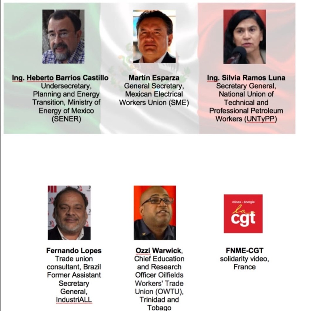 Nuestra Sria. Gral Ing Silvia Ramos participará en el Foro Global de los sindicatos por la democracia energética TUED Global Forum, Resist and Reclaim:
Mexico’s Fight for Energy Sovereignty
Thursday March 25, 2021
1100 am - 1230 pm US Eastern Time
mailchi.mp/unionsforenerg…]