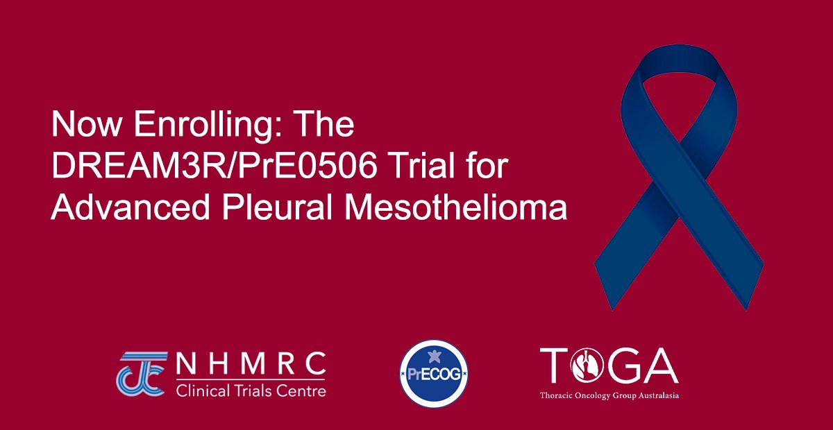 PrECOGonc's tweet photo. Phase II #clinicaltrial PrE0505 showed encouraging results when investigators added durvalumab to standard chemo for patients w/ malignant pleural #mesothelioma. Phase III study PrE0506/DREAM3R aims to confirm these findings. Learn more: https://t.co/G2ZXiFEbVD #LCSM https://t.co/VhNoHmTD6G