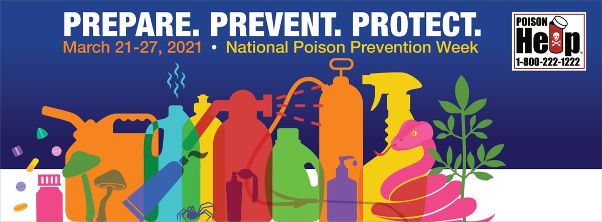 This week is National Poison Prevention week! During this week we aim to raise awareness, reduce unintentional poisonings, and promote poison prevention. #NPPW21

Learn more about preventing poisoning here: cdc.gov/safechild/pois…