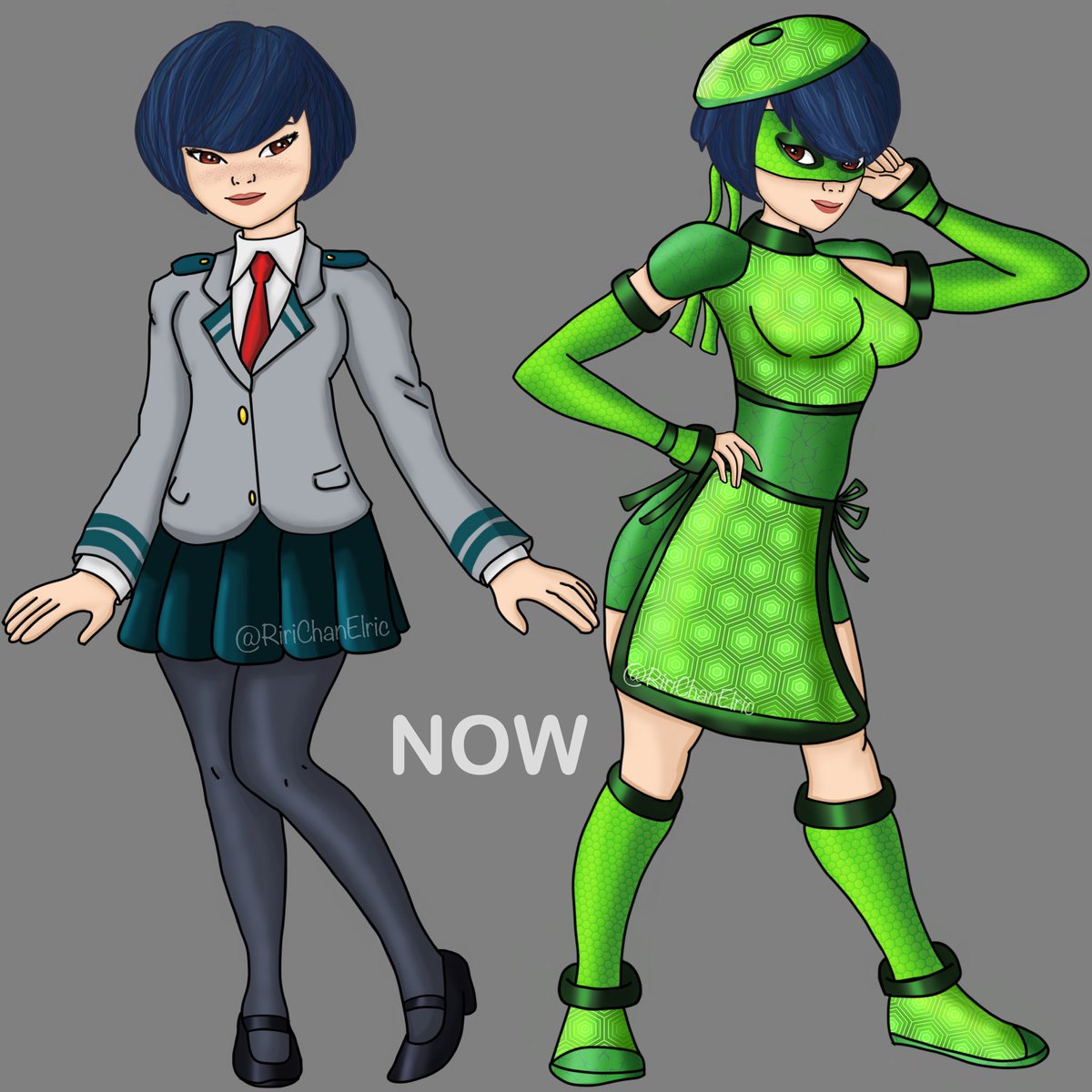 RiriChanVA's tweet photo. From the first concept, to the second, and right to the final one~
Presenting Kagami Tsurugi in her Miraculous hero forms through the months~ #myheroacademia #miraculousladybug #AU #crossover #fanart #basedonafanfic https://t.co/ZnAHh2p28H