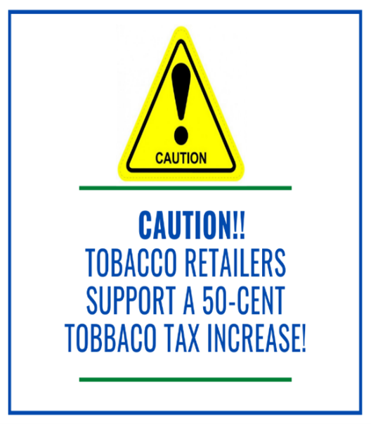 CRH_HCI's tweet photo. Tobacco Retailers support a 50-cent cigarette tax increase to maintain cheap tobacco products. Anything that big tobacco supports is not good for health! That is why #INLegis should not #SettleFor50. #RaiseItForHealth https://t.co/E7RHVv34tF