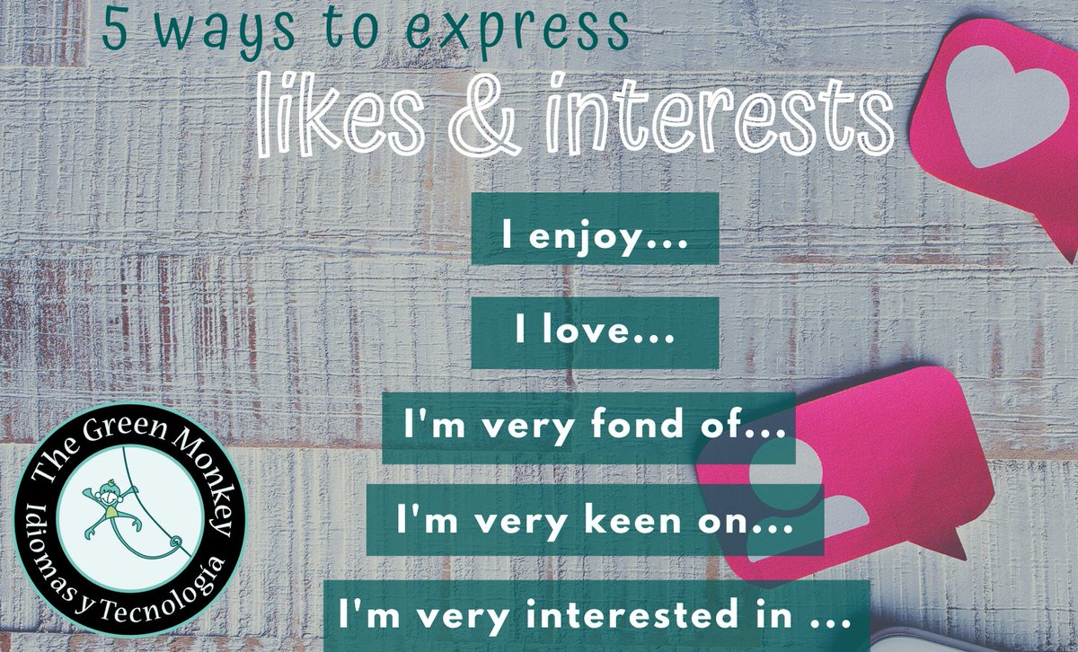 ¡Hoy os traemos “5 ways to express likes and interest”! 

Cuando quieras expresar interés por algo o alguien en inglés, ya sabes, puedes hacerlo con estas 5 sencillas frases y así dejar claro, ¡qué es lo que te gusta! ¡o quien! 

#englishonline #tipseningles
