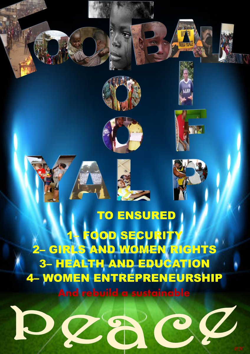 PriscilleNyeck's tweet photo. Help us to shared our messages on Football as tool for peace.
How? Just by sharing and like our collage👇👇👇 https://t.co/TEgfpLdEzn #AIFP, #Peace, #PeaceforGirls, #PeaceforWomen, #Cameroun, #SDGs
#WomenRights. #Principles4Peace https://t.co/ynZJBJ7Cad