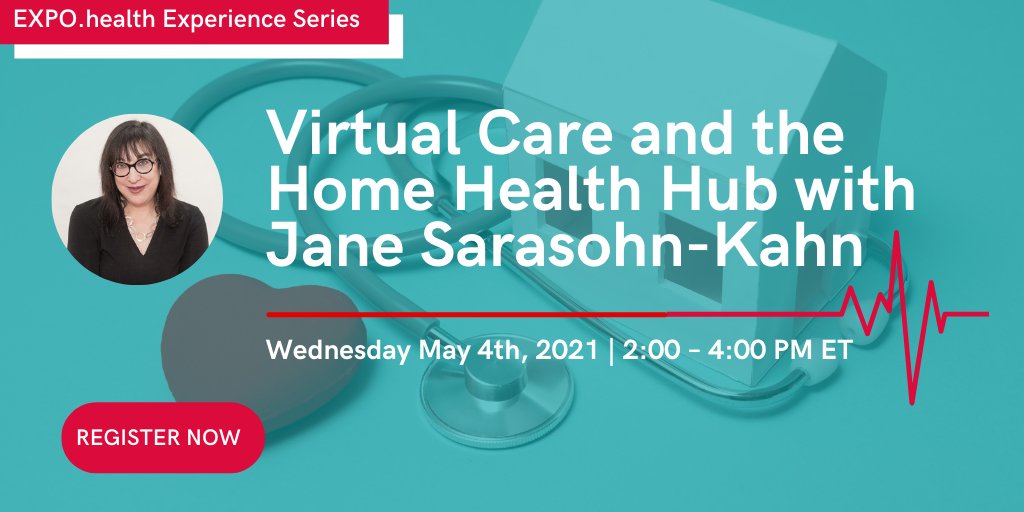 EXPOdotHealth's tweet photo. It's Back!

The 1st event in our https://t.co/zKGkiPFtQA Experience Series is May 4th.

Join to hear from Jane Sarasohn-Kahn &amp; other A-list #healthIT leaders as they discuss Virtual Care &amp; the Home Health Hub.

Free Registration ➡️https://t.co/pHoapseSLk

#homehealth #virtualcare https://t.co/tsJ55YrBKM