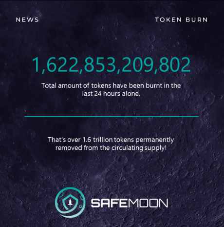 safemoon's tweet photo. #SAFEMOON last 24h burn update: https://t.co/yv896hzTjw