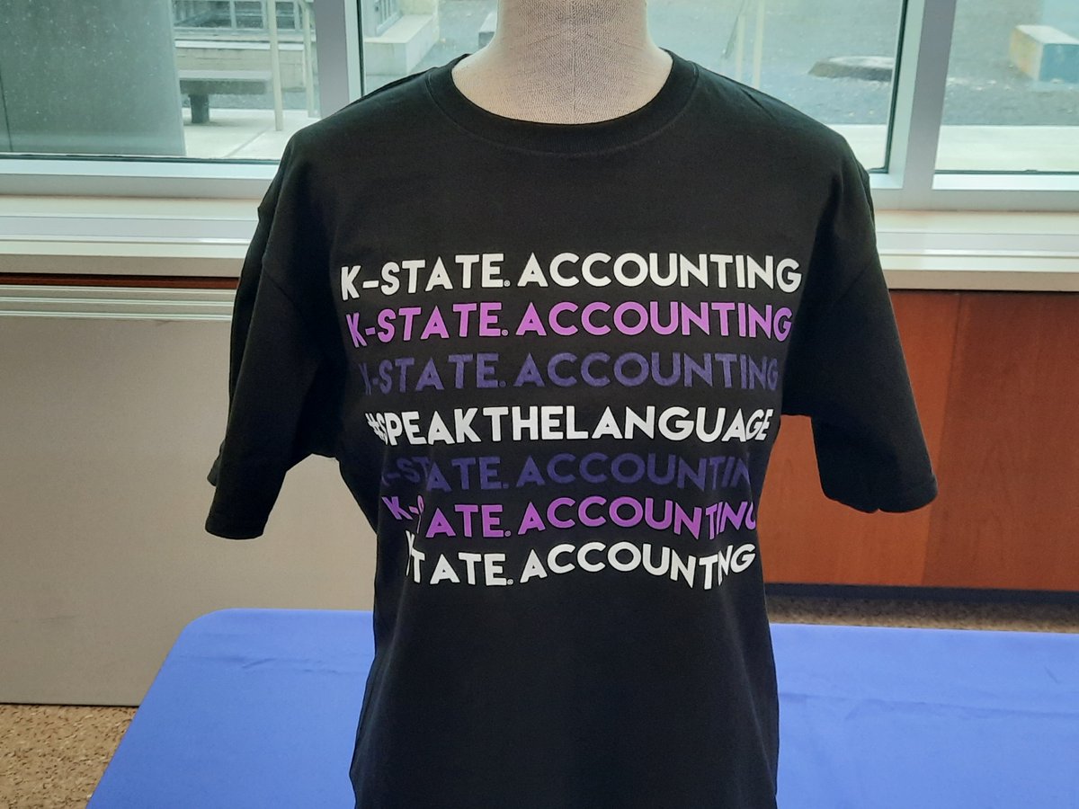 KStateAcc's tweet photo. Isn't this an awesome t-shirt? It's March "T-Shirt" Madness - students, please visit the CBA on Thursday to vote for K-State Accounting's t-shirt and get yourself a free t-shirt (and food)! #KStateAccounting https://t.co/cy44hQuaJ0