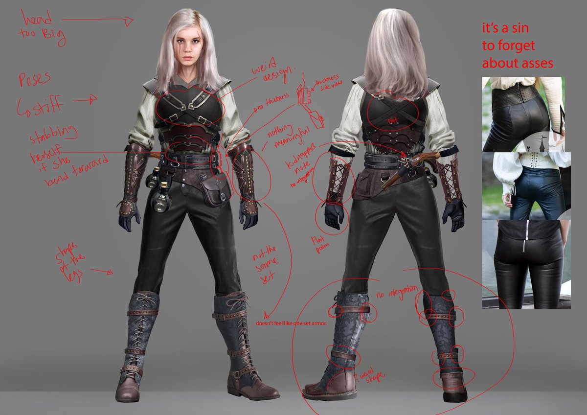 Redridinghong's tweet photo. A student paintover demo done in 2020. Showing the class what are the things needed to be addressed when it comes to final presentation and rendering.
#theoneacademy #conceptart #demo #characterdesign #characterart https://t.co/ae4nf3uv3h