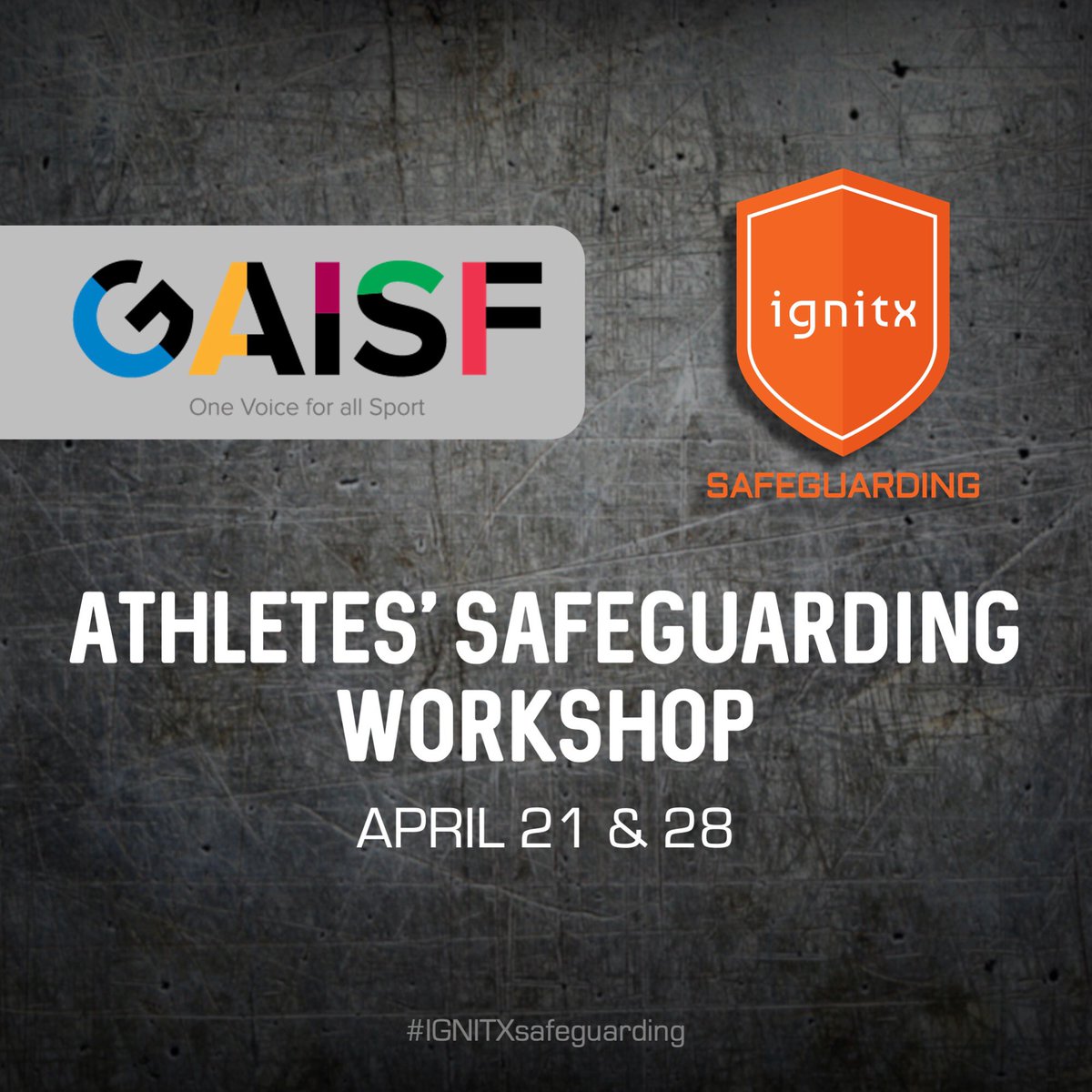 ignitx_sports's tweet photo. #IGNITX and @gaisf_sport join forces to organise the Athletes’ #Safeguarding Workshop for ARISF, AIMS and other multi-sport organisations!
The fight against athlete abuse and harassment continues!
#IGNITXsafeguarding #SafeSport https://t.co/EdABoMSS6x
